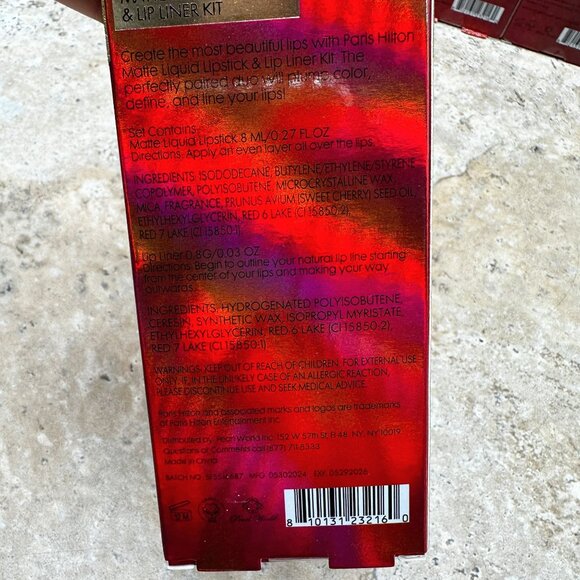 Lot of 3 Paris Hilton Lippy Love Matte Liquid Lipstick Lip Liner Kit New - Picture 7 of 9